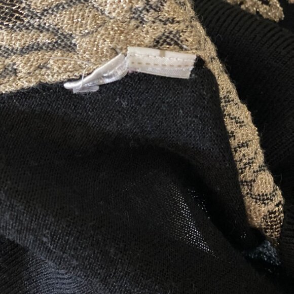 LOFT Metallic Jacquard Front Sweater – Black/Gold – SZ M - Picture 5 of 7